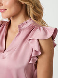 Stella Heavy Sateen Blus - Evening Rose