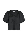 Aska Dull Satin Blouse - Black