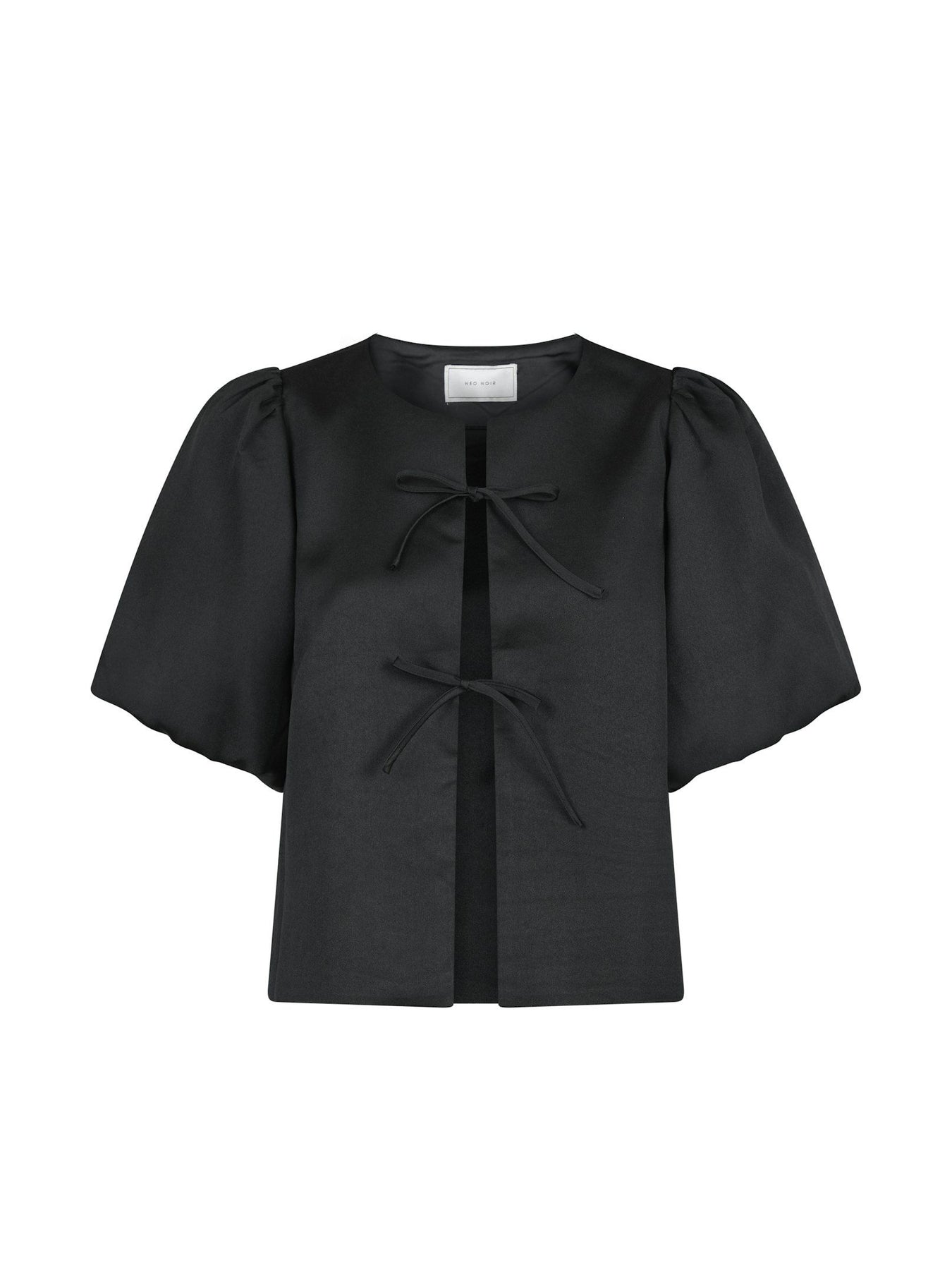 Aska Dull Satin Blouse - Black