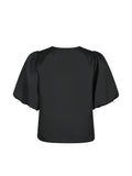 Aska Dull Satin Blouse - Black