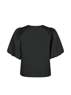 Aska Dull Satin Blouse - Black