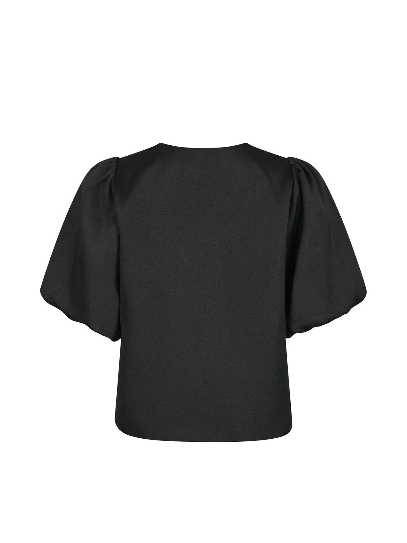 Aska Dull Satin Blouse - Black