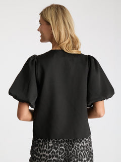 Aska Dull Satin Blouse - Black