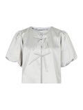 Aska Dull Satin Blouse - Light Grey