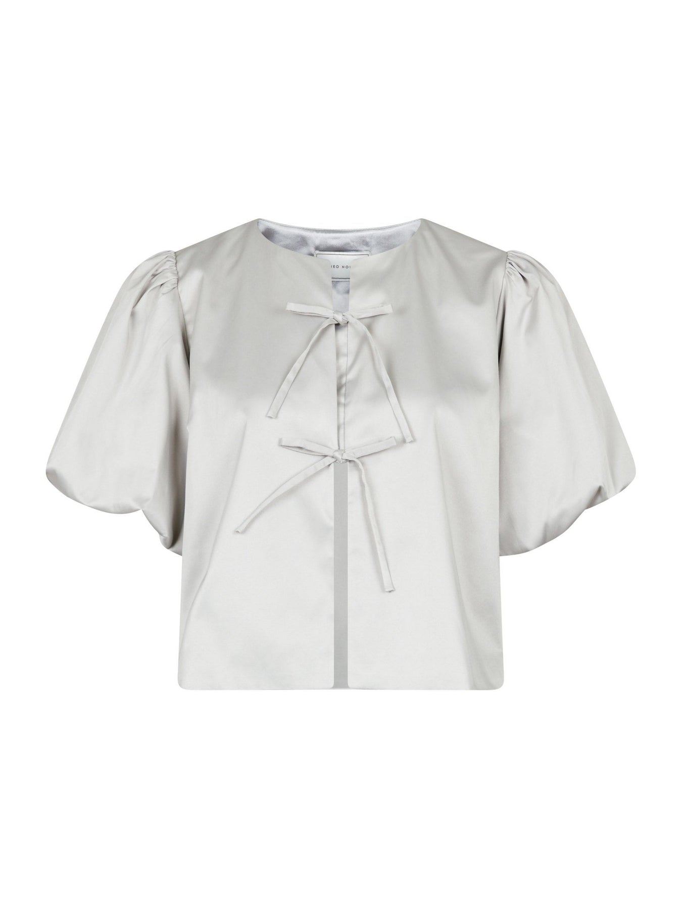 Aska Dull Satin Blouse - Light Grey