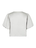 Aska Dull Satin Blouse - Light Grey