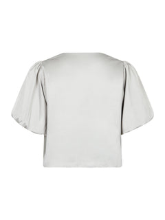 Aska Dull Satin Blouse - Light Grey
