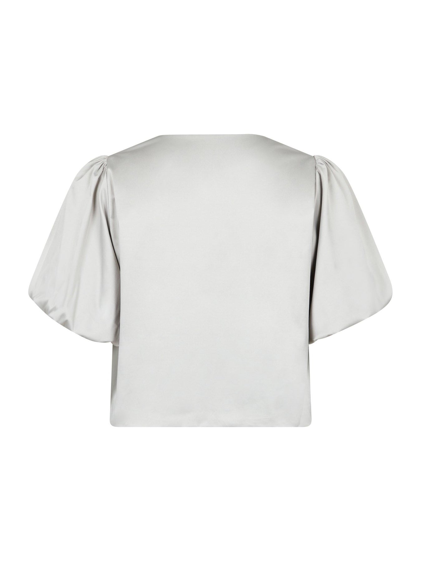 Aska Dull Satin Blouse - Light Grey