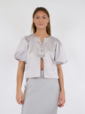 Aska Dull Satin Blouse - Light Grey