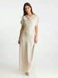 Andrea Heavy Sateen Dress - Champagne