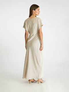 Andrea Heavy Sateen Dress - Champagne