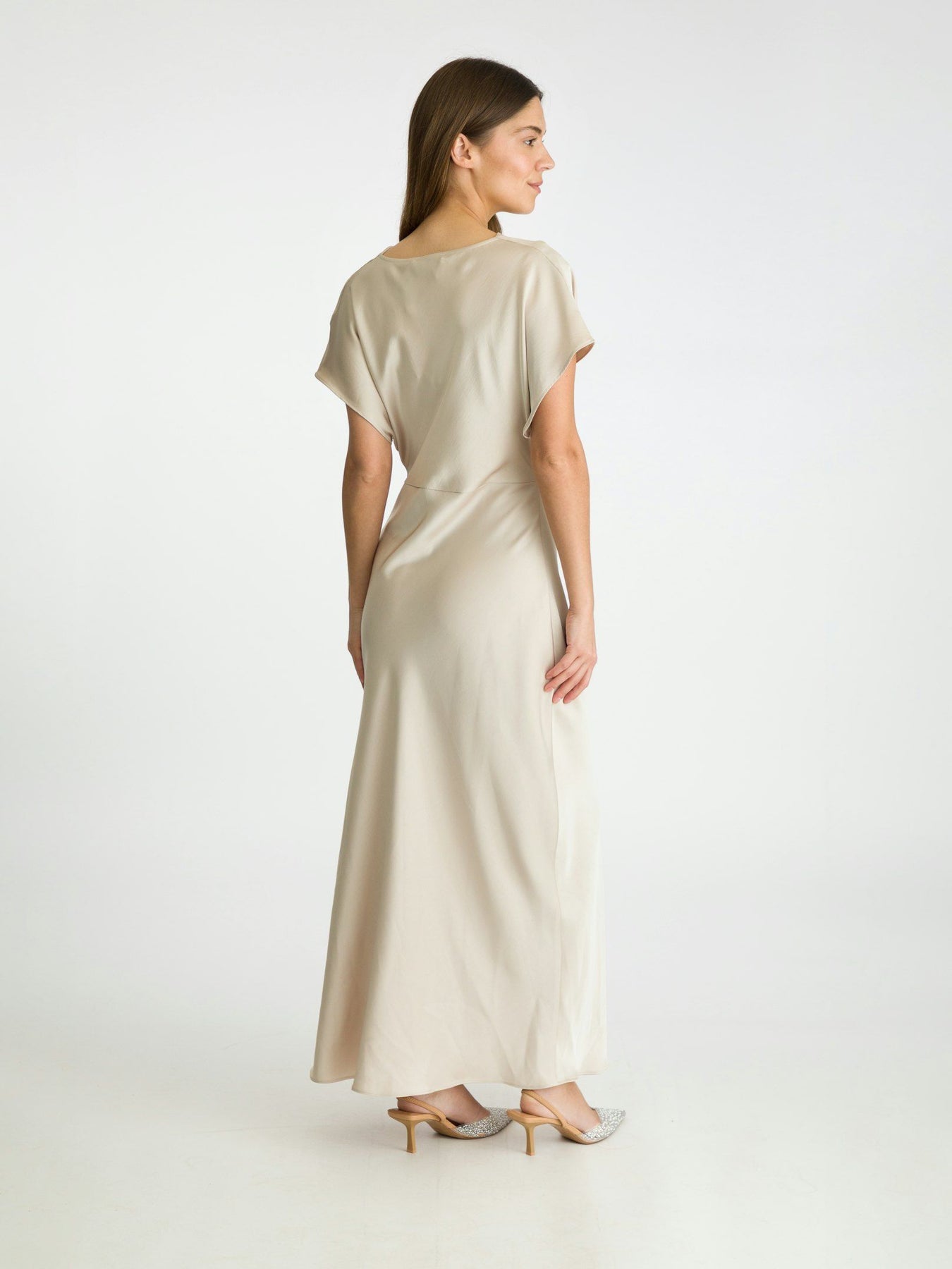 Andrea Heavy Sateen Dress - Champagne
