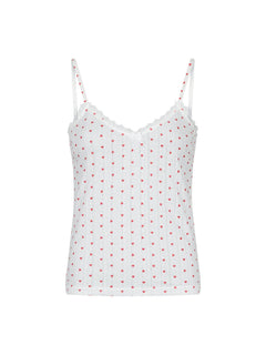 Lindsay Pointelle Heart Top - White