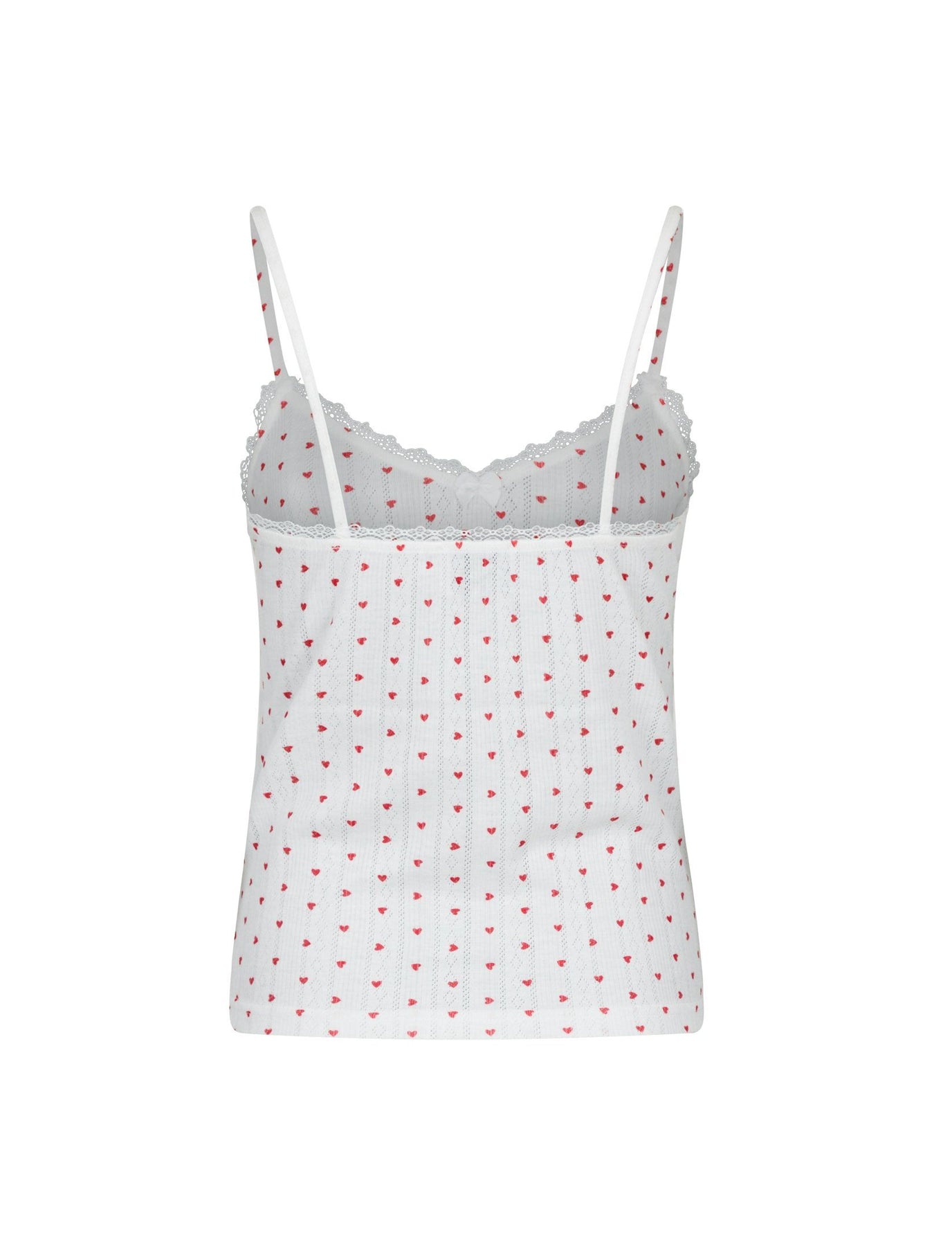 Lindsay Pointelle Heart Top - White