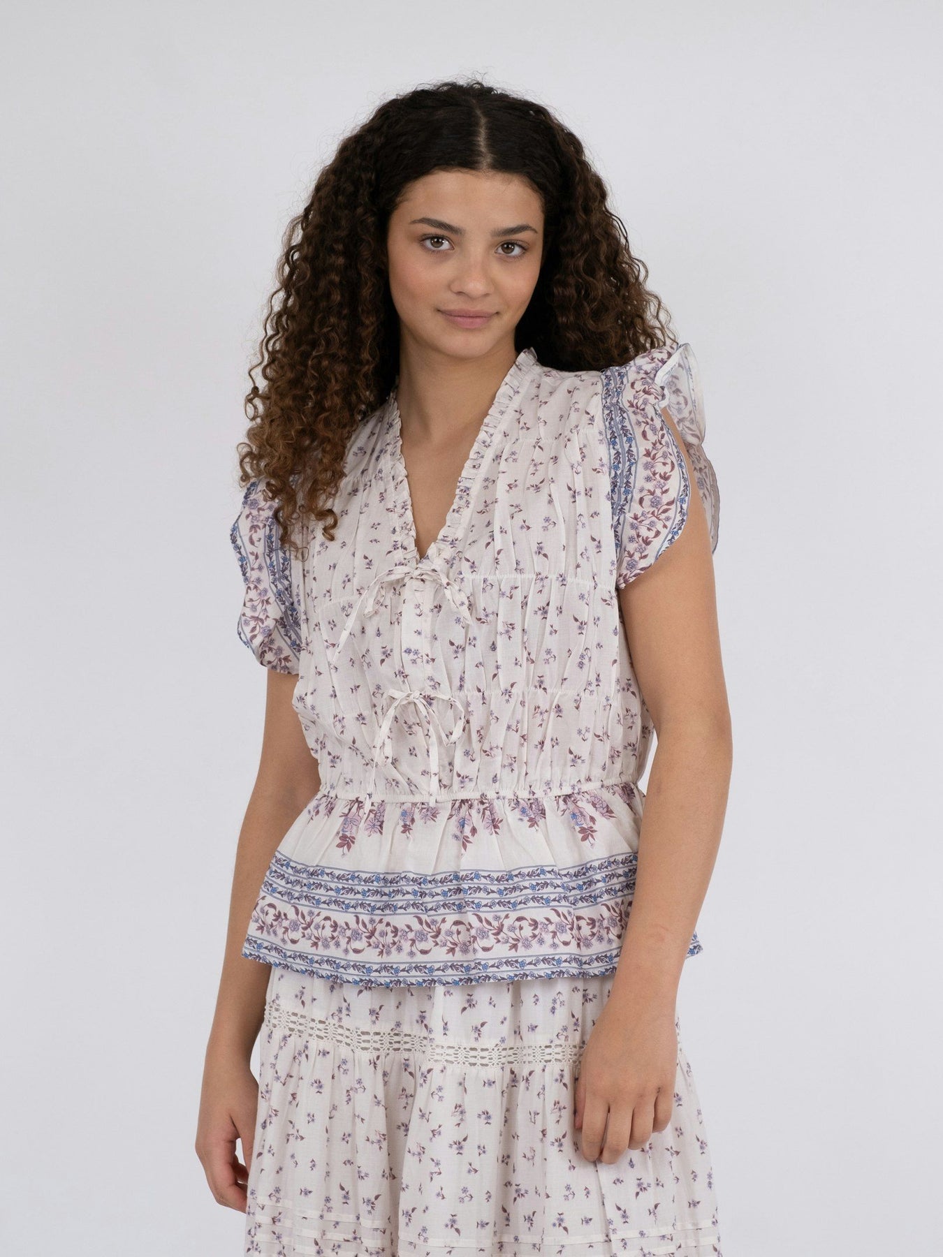 Rovena Mini Border Top - Ash Rose