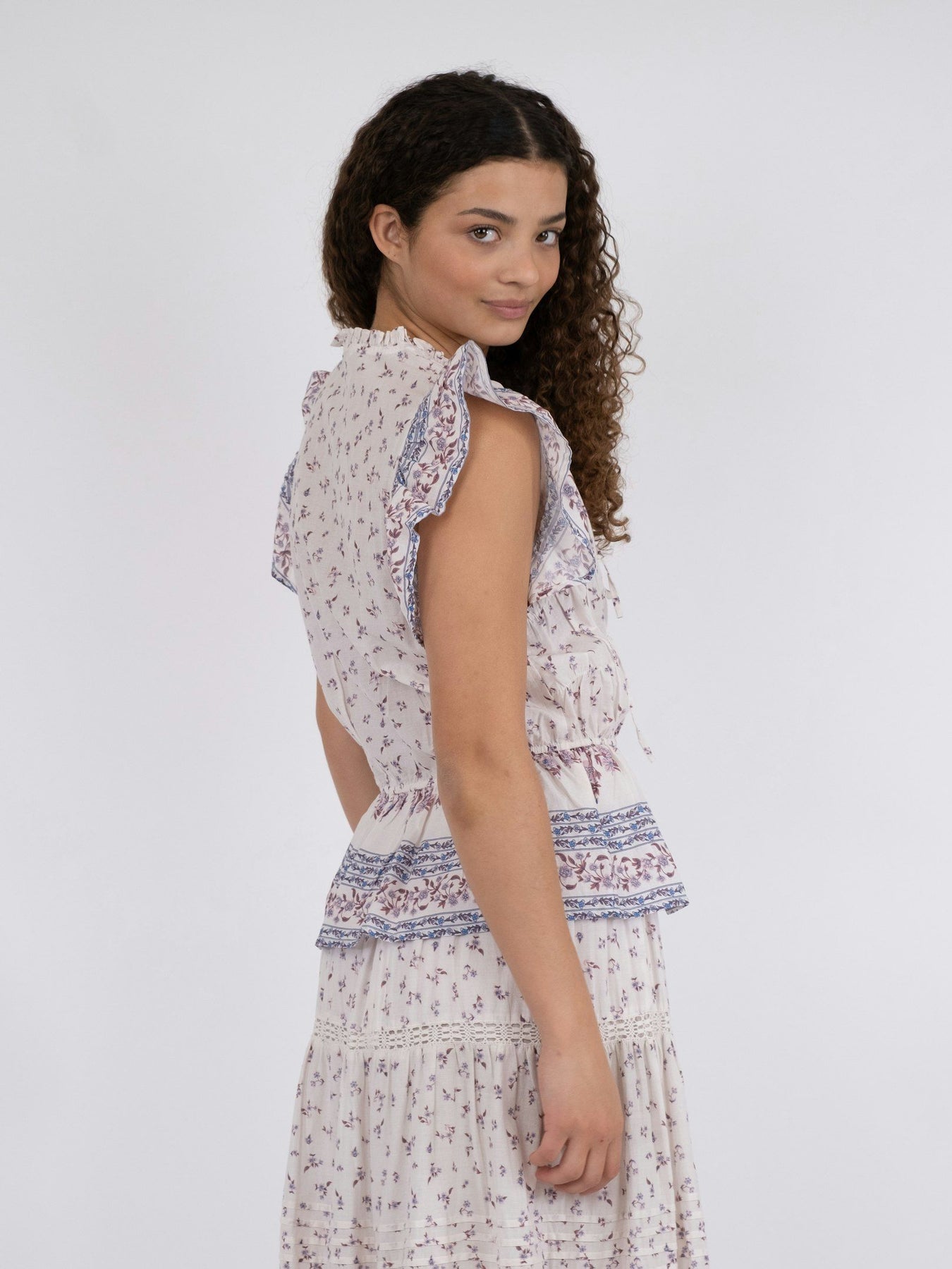 Rovena Mini Border Top - Ash Rose