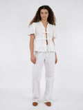 Satsi Embroidery Blouse - White