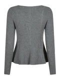 Sorene Knit Blouse - Dark Grey Melange