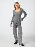 Sorene Knit Blouse - Dark Grey Melange