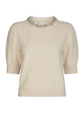 Maia Stone Knit Blouse - Ivory