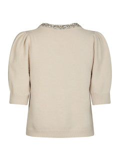 Maia Stone Knit Blouse - Ivory