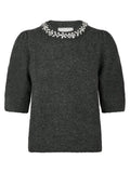 Maia Stone Knit Blouse - Antracit Melange