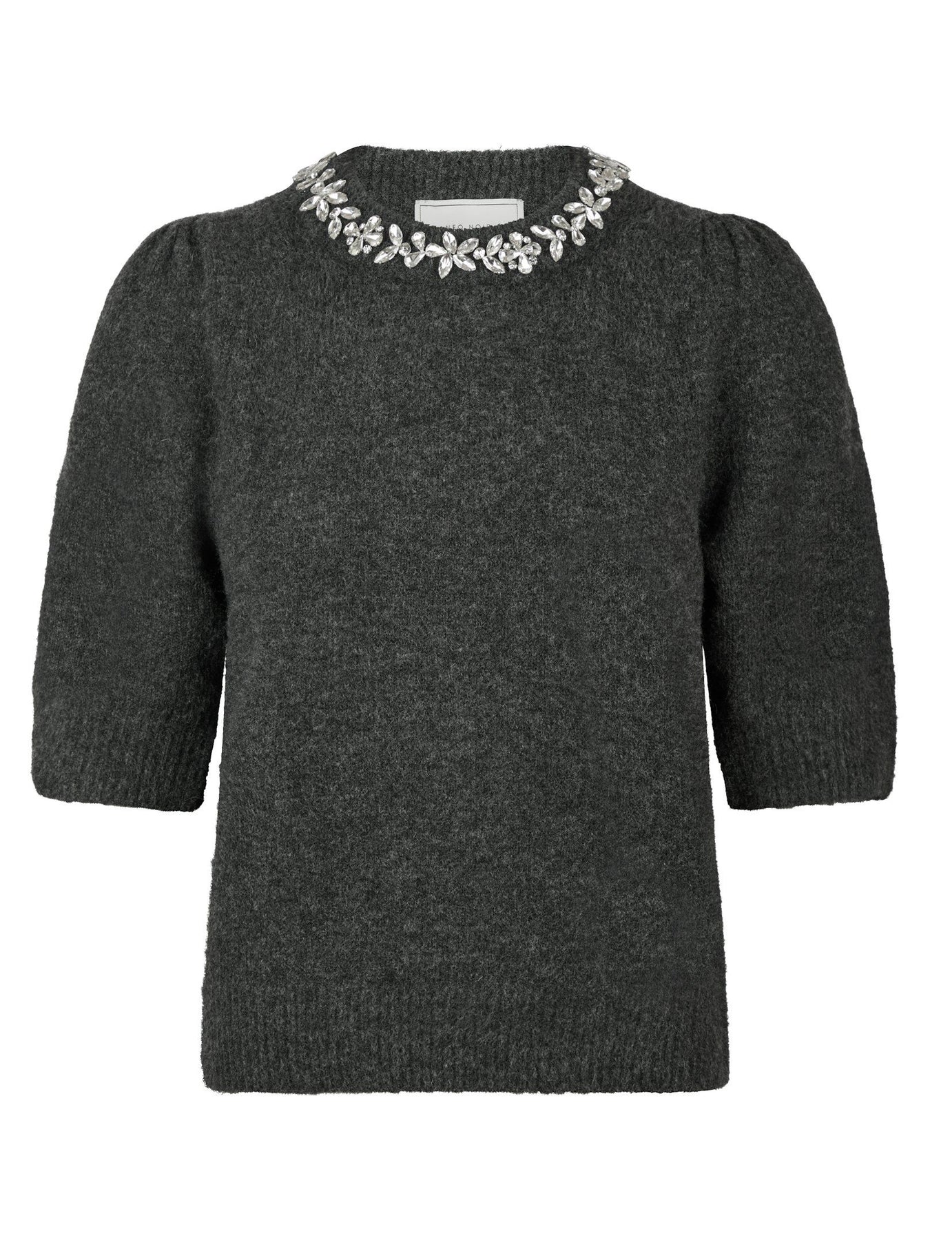 Maia Stone Knit Blouse - Antracit Melange