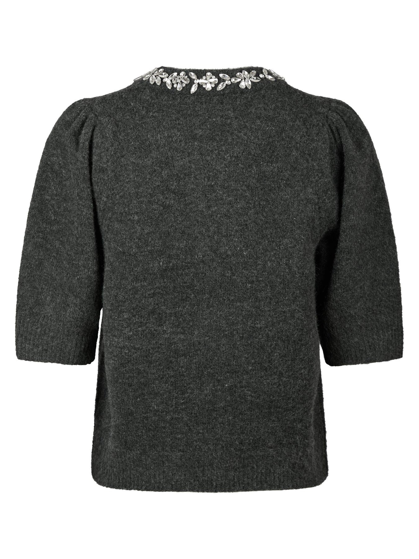 Maia Stone Knit Blouse - Antracit Melange