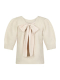 Martha Bow Knit Tee - Ivory