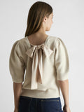 Martha Bow Knit Tee - Ivory