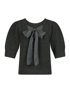 Martha Bow Knit Tee - Antracit