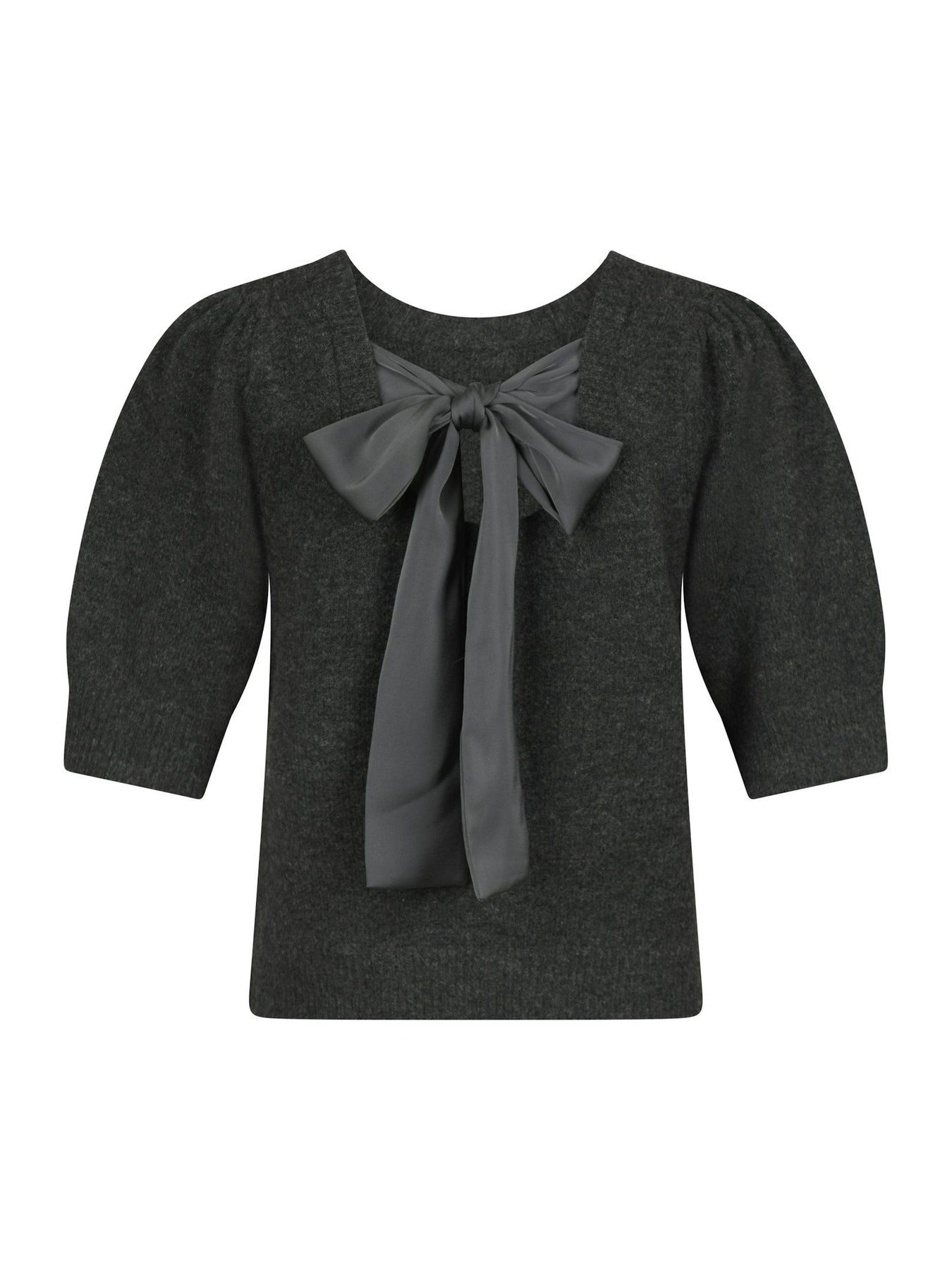 Martha Bow Knit Tee - Antracit
