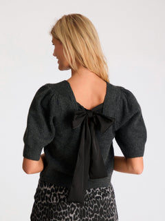 Martha Bow Knit Tee - Antracit
