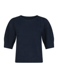 Martha Bow Knit Tee - Navy