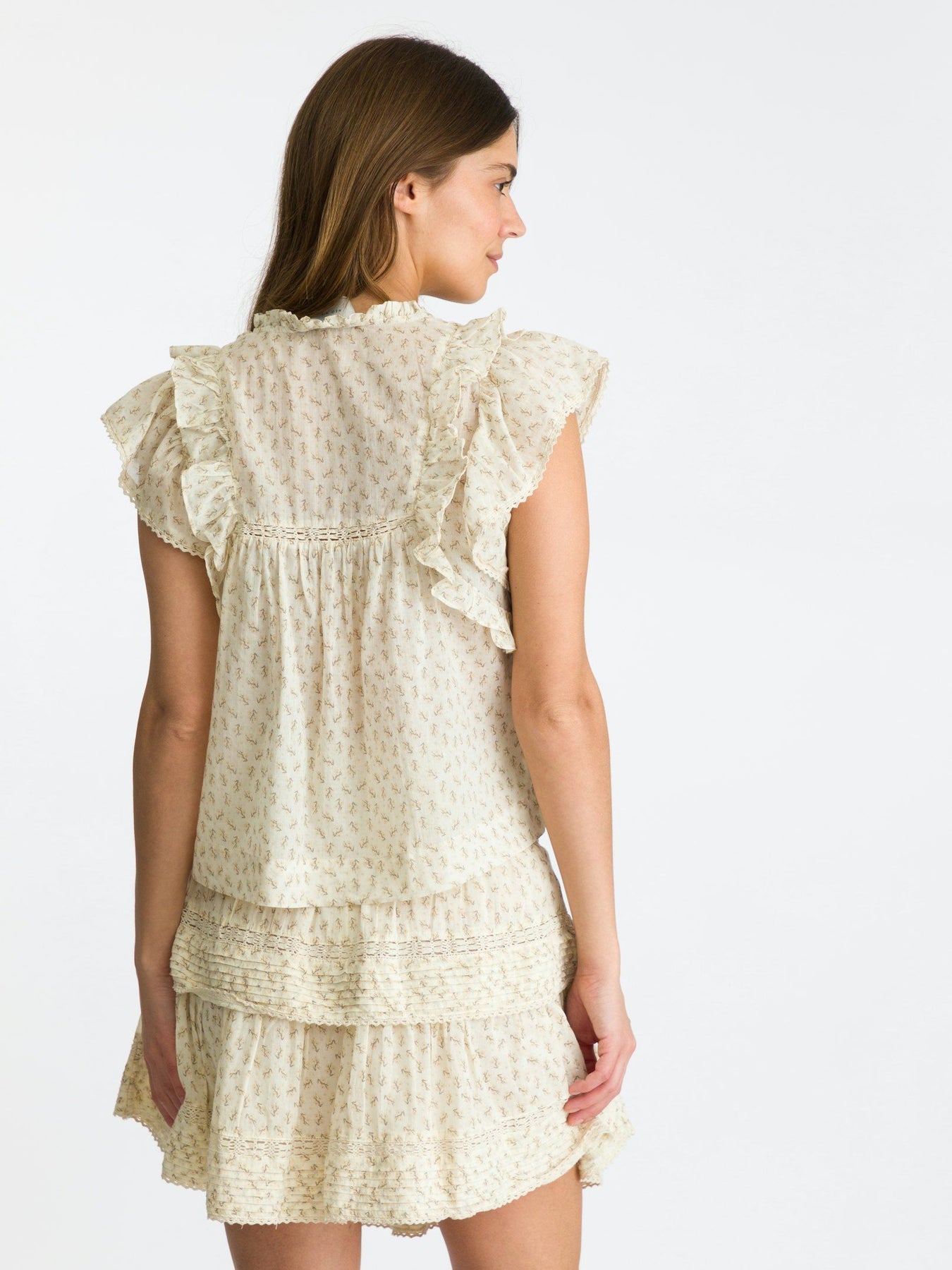 Jayla Basic Blossom Top - Creme