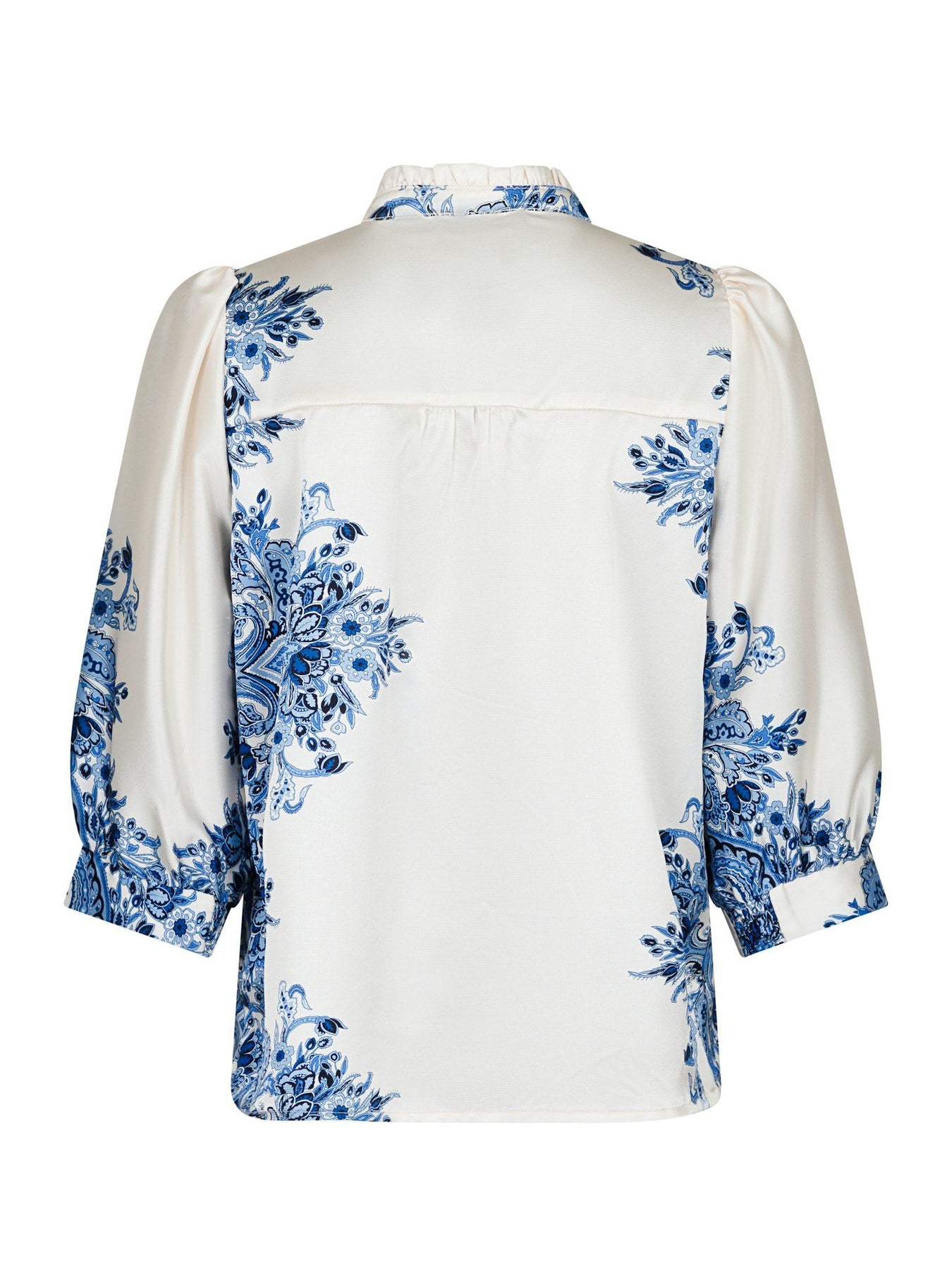 Roselle Paisley Border Blouse - Bright Blue