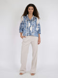 Roselle Paisley Border Blouse - Bright Blue