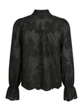 Amara Big Embroidery Blouse - Black