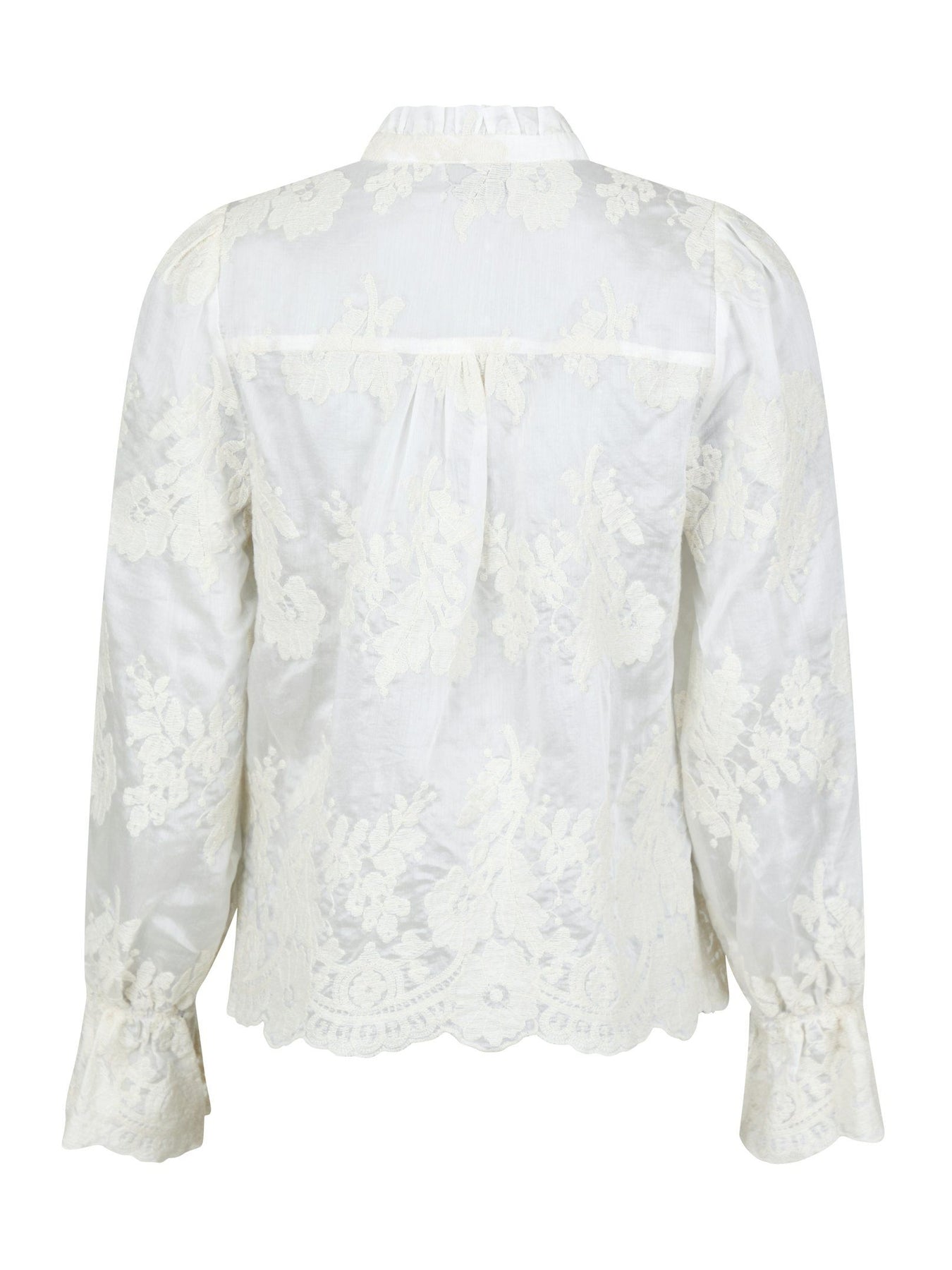 Amara Big Embroidery Blouse - Off White