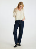 Amara Big Embroidery Blouse - Off White