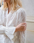 Amara Big Embroidery Blouse - Off White