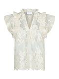 Jayla Big Embroidery Top - Off White