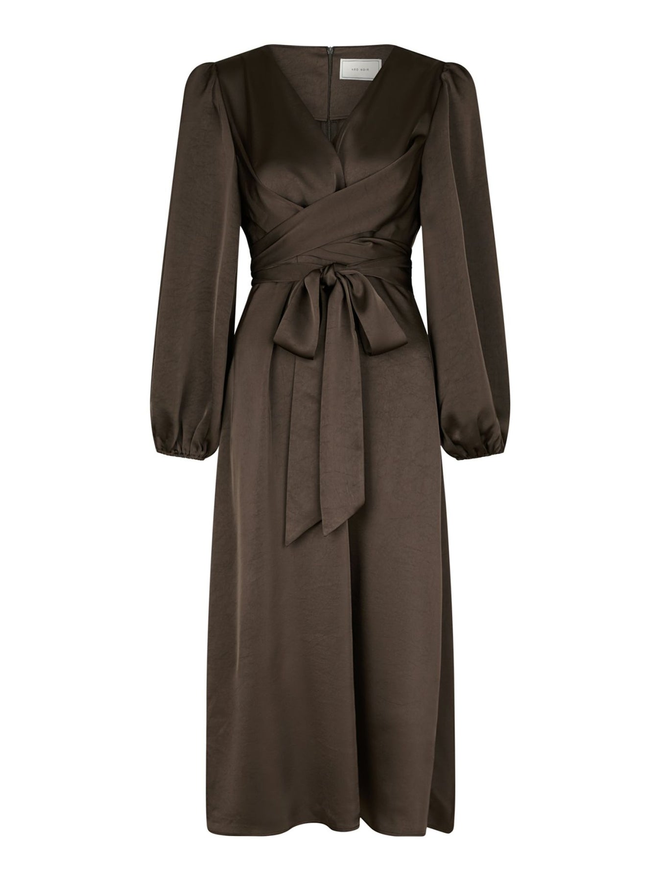 Rimini Heavy Sateen Dress - Mörkbrun