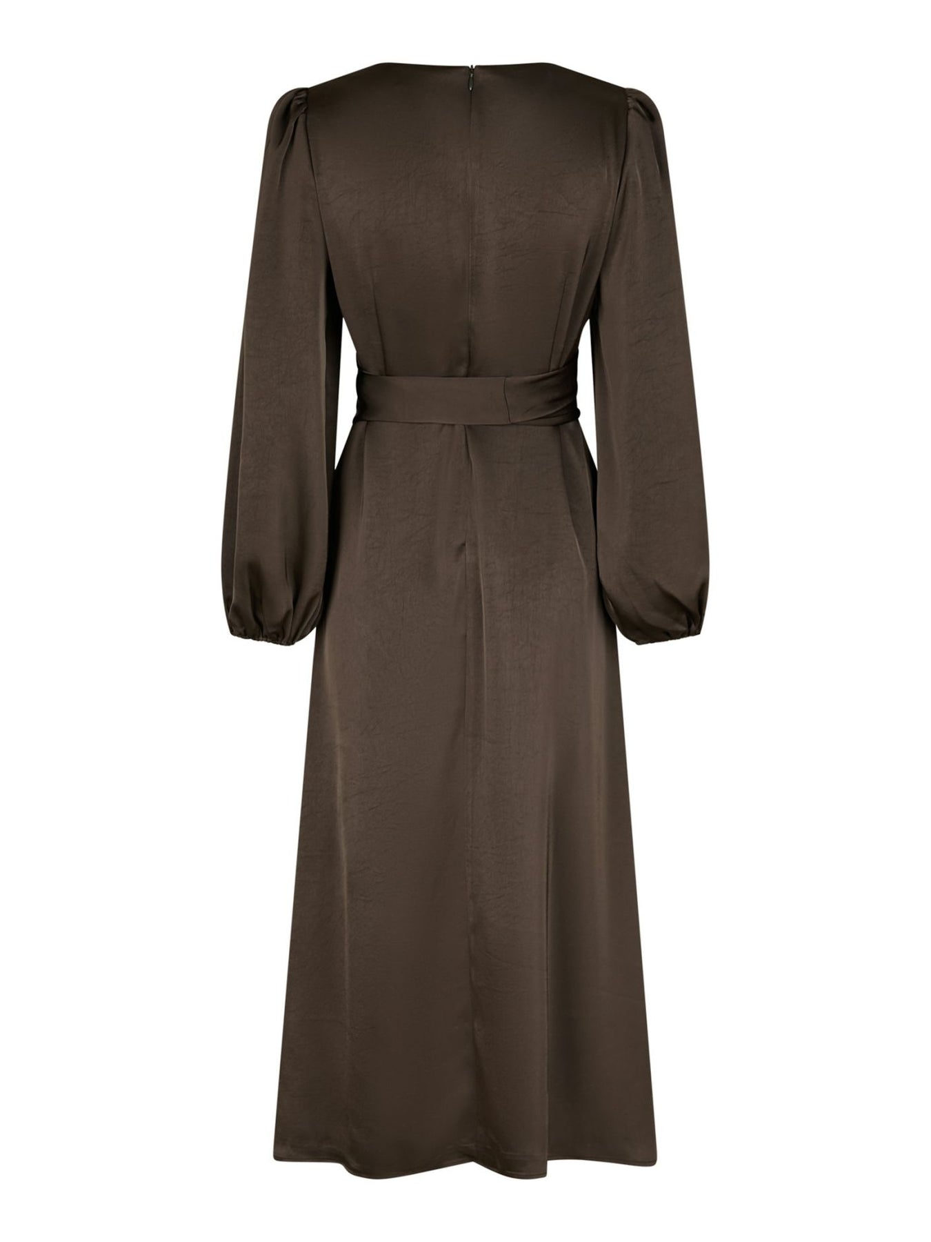 Rimini Heavy Sateen Dress - Mörkbrun