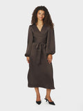Rimini Heavy Sateen Dress - Mörkbrun