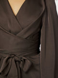 Rimini Heavy Sateen Dress - Mörkbrun