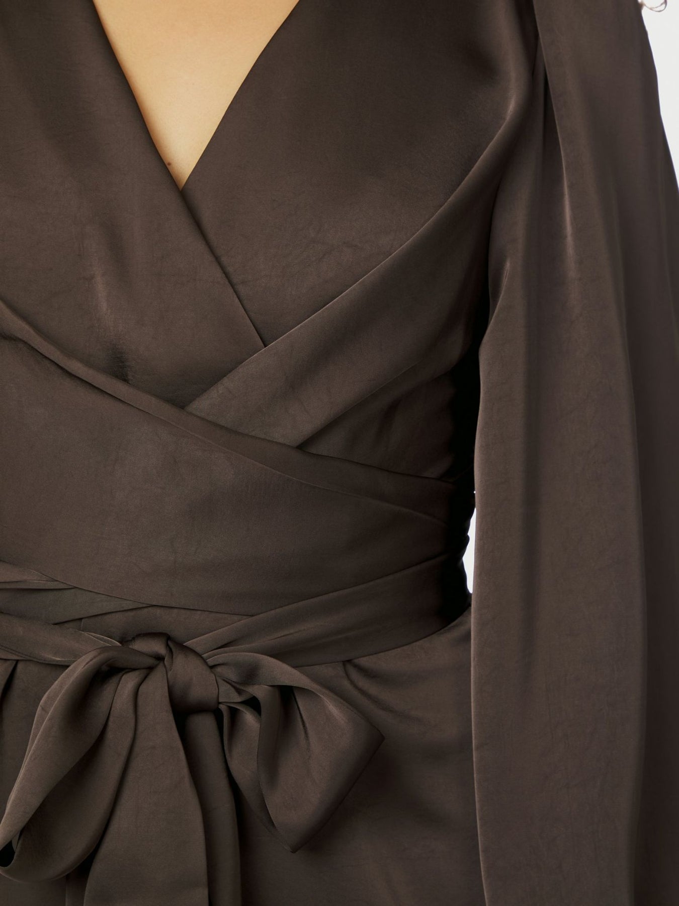 Rimini Heavy Sateen Dress - Mörkbrun