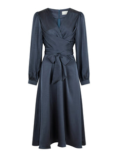 Rimini Heavy Sateen Dress - Midnight Blue