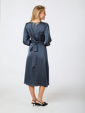Rimini Heavy Sateen Dress - Midnight Blue