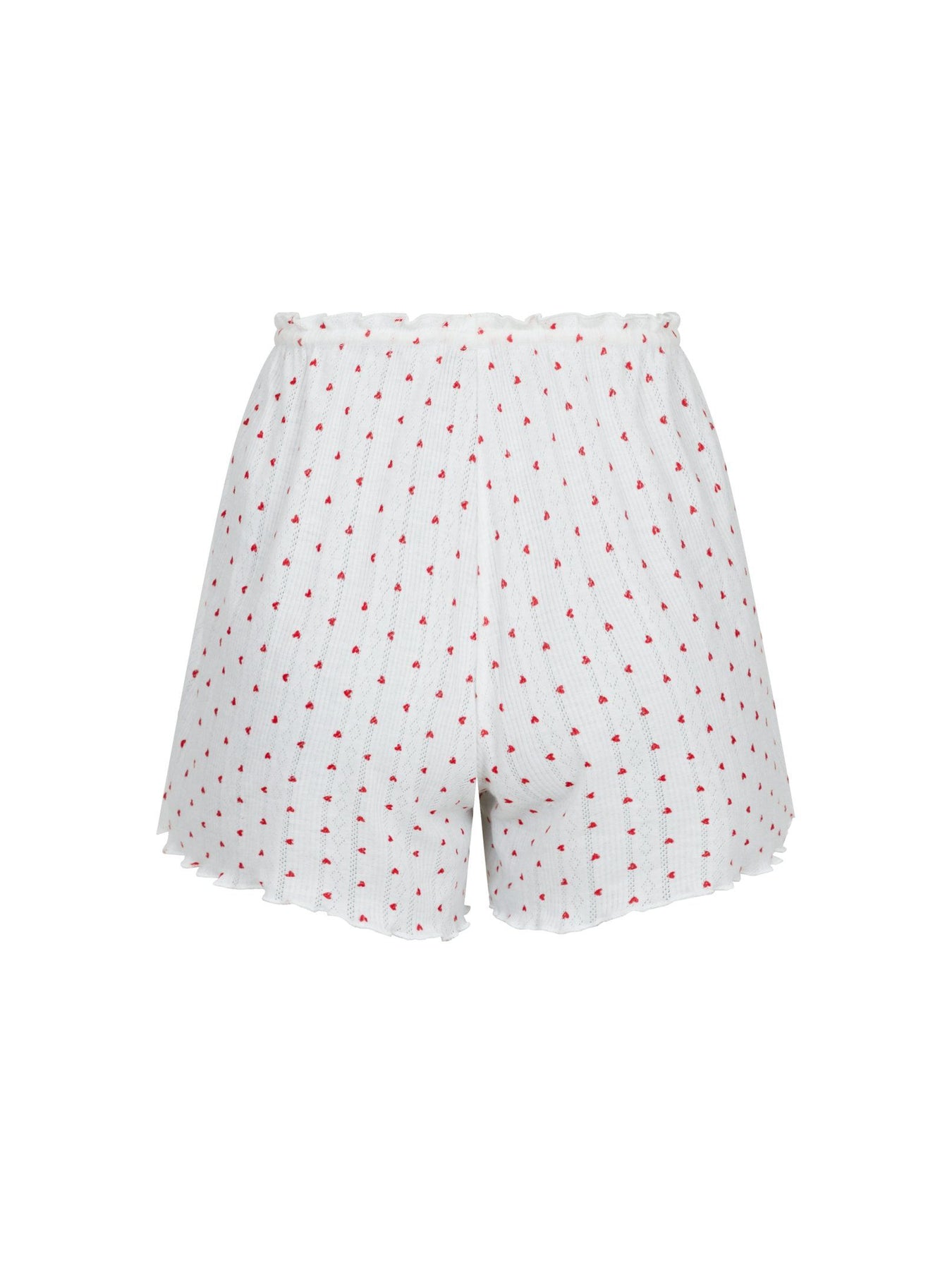 Merritt Pointelle Heart Shorts - White